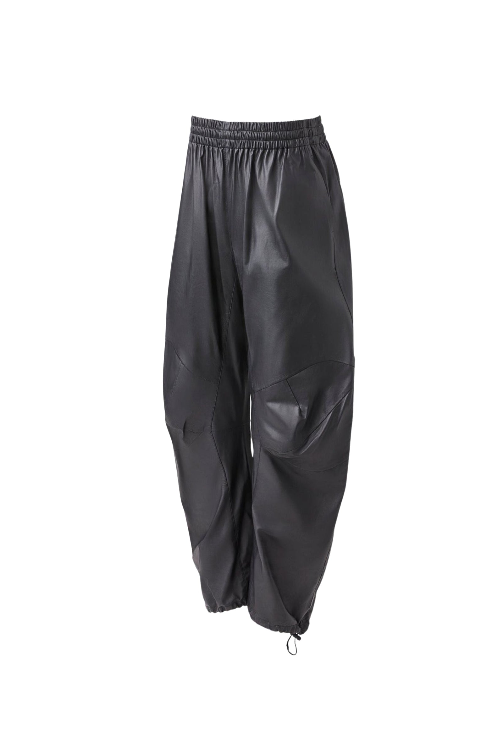 Pantalon large Isak en cuir - Black