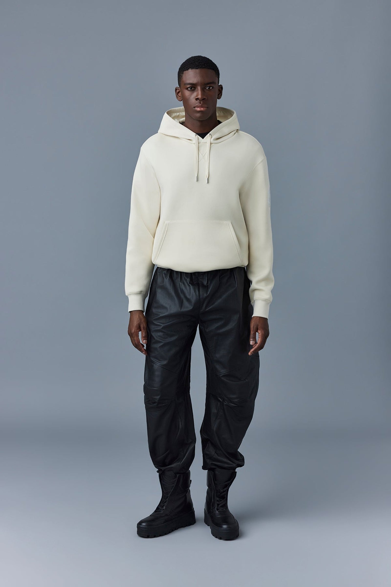 Pantalon large Isak en cuir - Black