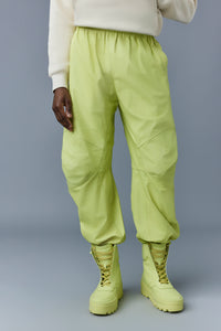 Pantalon large Isak en cuir - Pale Lime