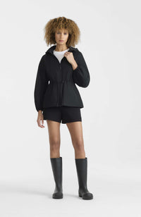 Black Ladies Hooded Rainwear Jacket