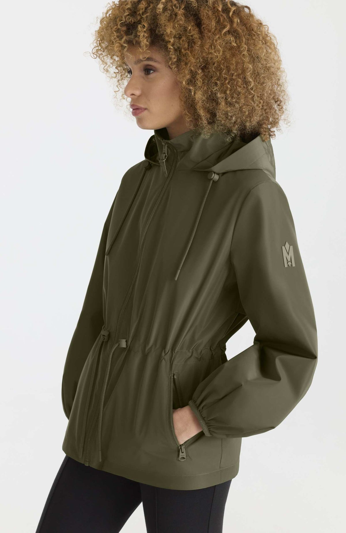 Light Military Ladies Hooded Rainwear Jacket