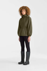 Light Military Ladies Hooded Rainwear Jacket