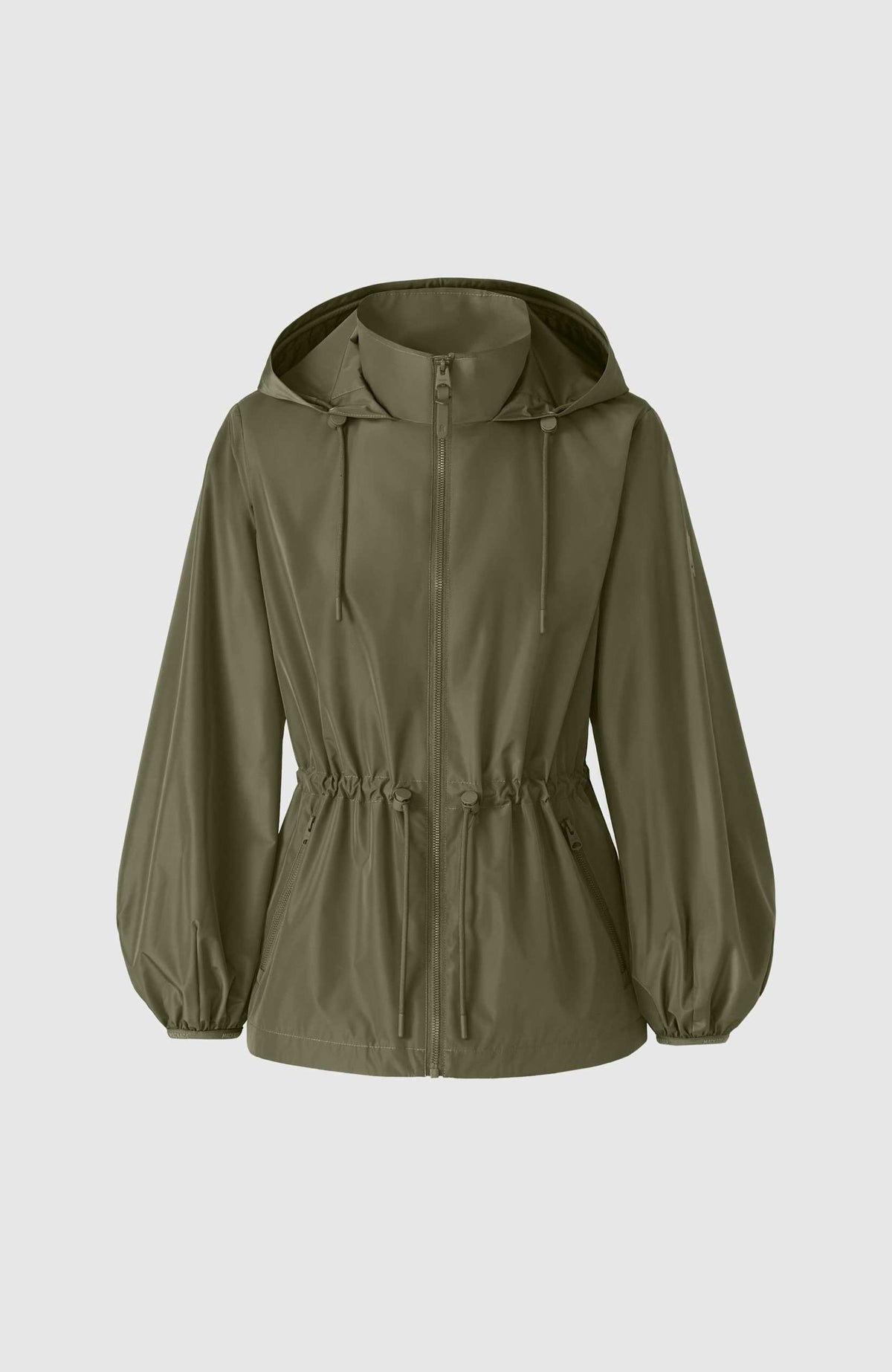 Light Military Ladies Hooded Rainwear Jacket