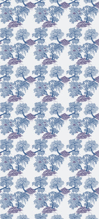 Rouleau Jardin d'Asie - Blanc & Bleu