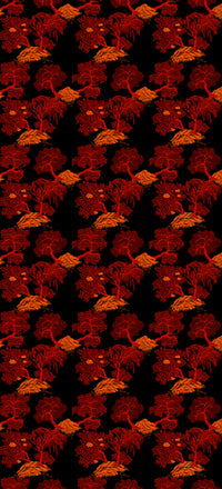 Rouleau Jardin d'Asie - Noir & Rouge