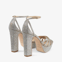 Sandales Isra à plateforme 120 en daim chatoyant - Silk Crystal