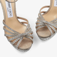 Sandales Isra à plateforme 120 en daim chatoyant - Silk Crystal