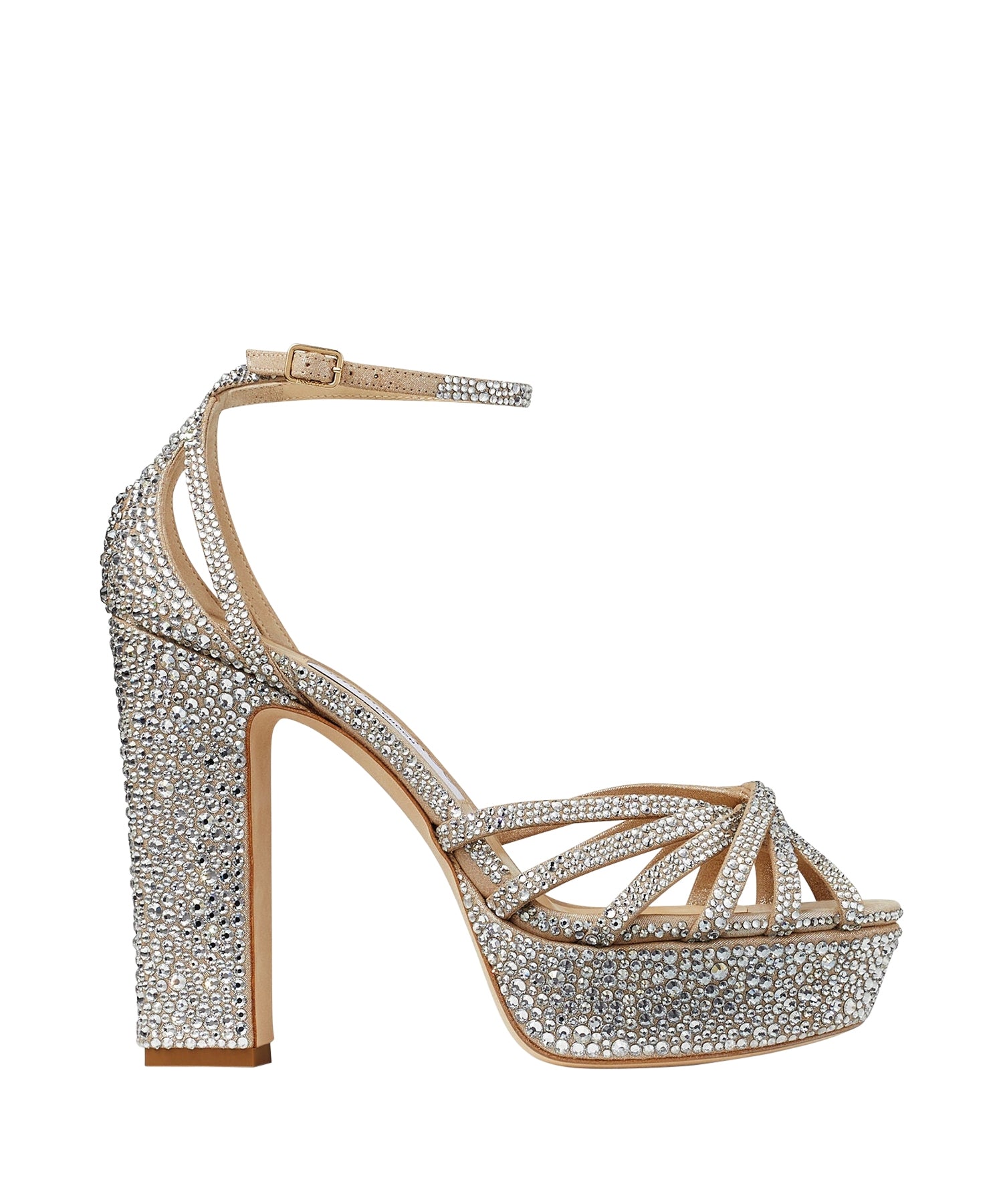 Sandales Isra à plateforme 120 en daim chatoyant - Silk Crystal