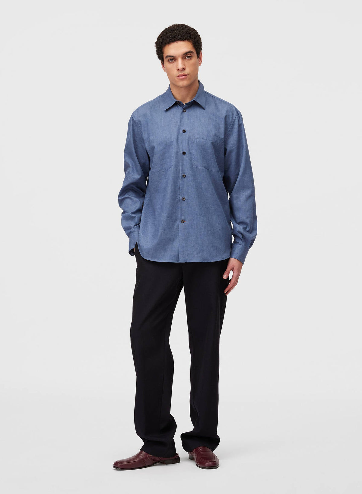 DARK NAVY SHIRT WITH PATCH POCKET