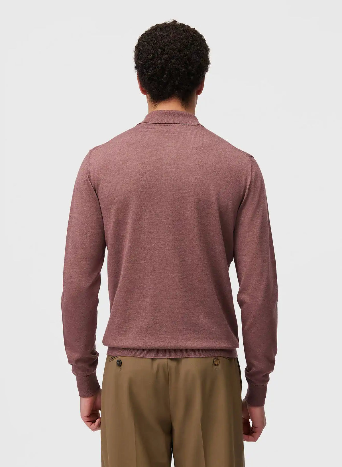 ROSE SIDE ARGYLE DETAIL LONG SLEEVE POLO