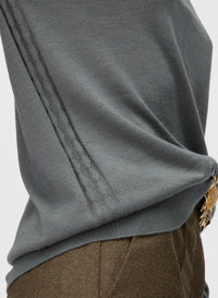 SAGE SIDE ARGYLE DETAIL LONG SLEEVE POLO