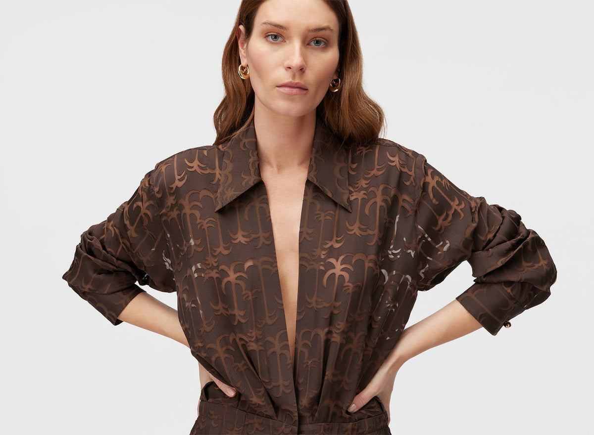 CHOCOLATE DEVOR? PALMS MOTIF DRESS (NR)