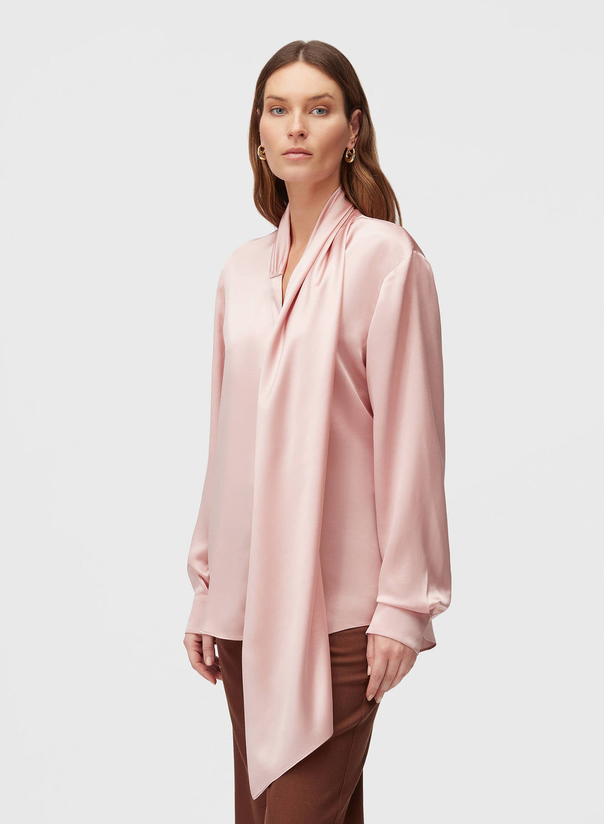 PALE ROSE SCARF SHIRT