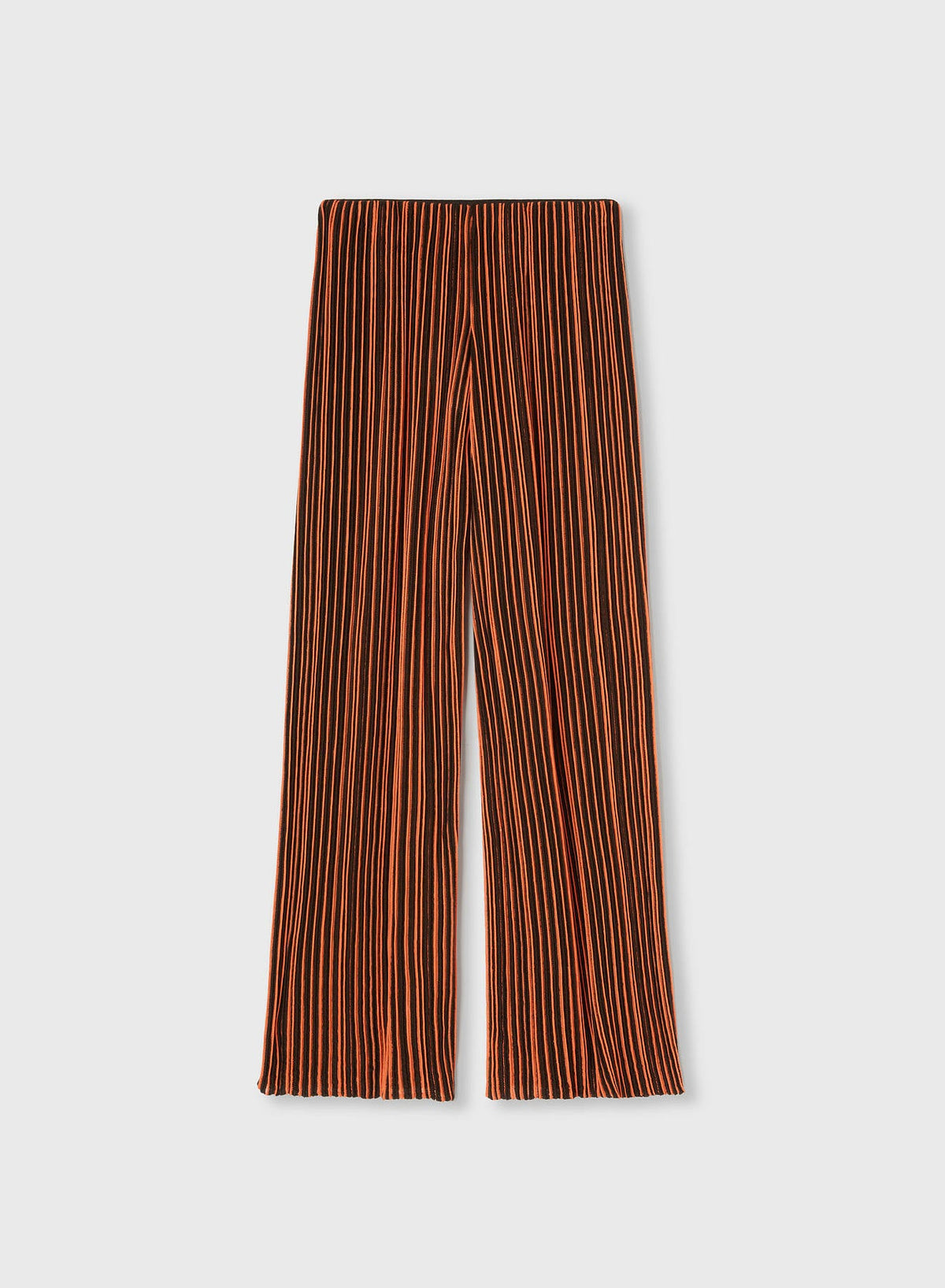 CHOCOLATE AND ORANGE STRIPED WIDE PANTS