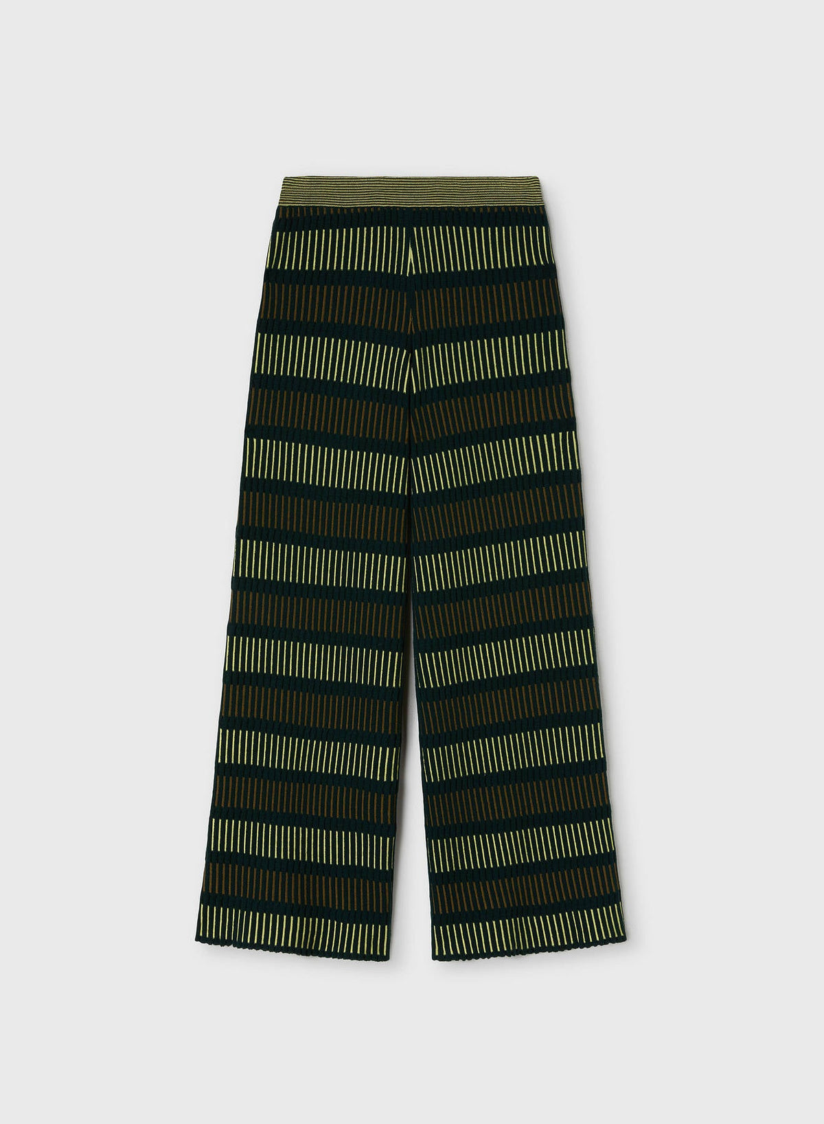 GREEN, TAUPE AND YELLOW WINDOWS LONG PANTS