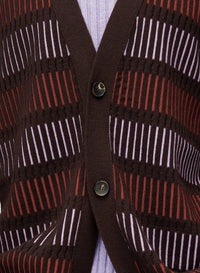 CHOCOLATE, CLAY AND IRIS WINDOWS LONG CARDIGAN