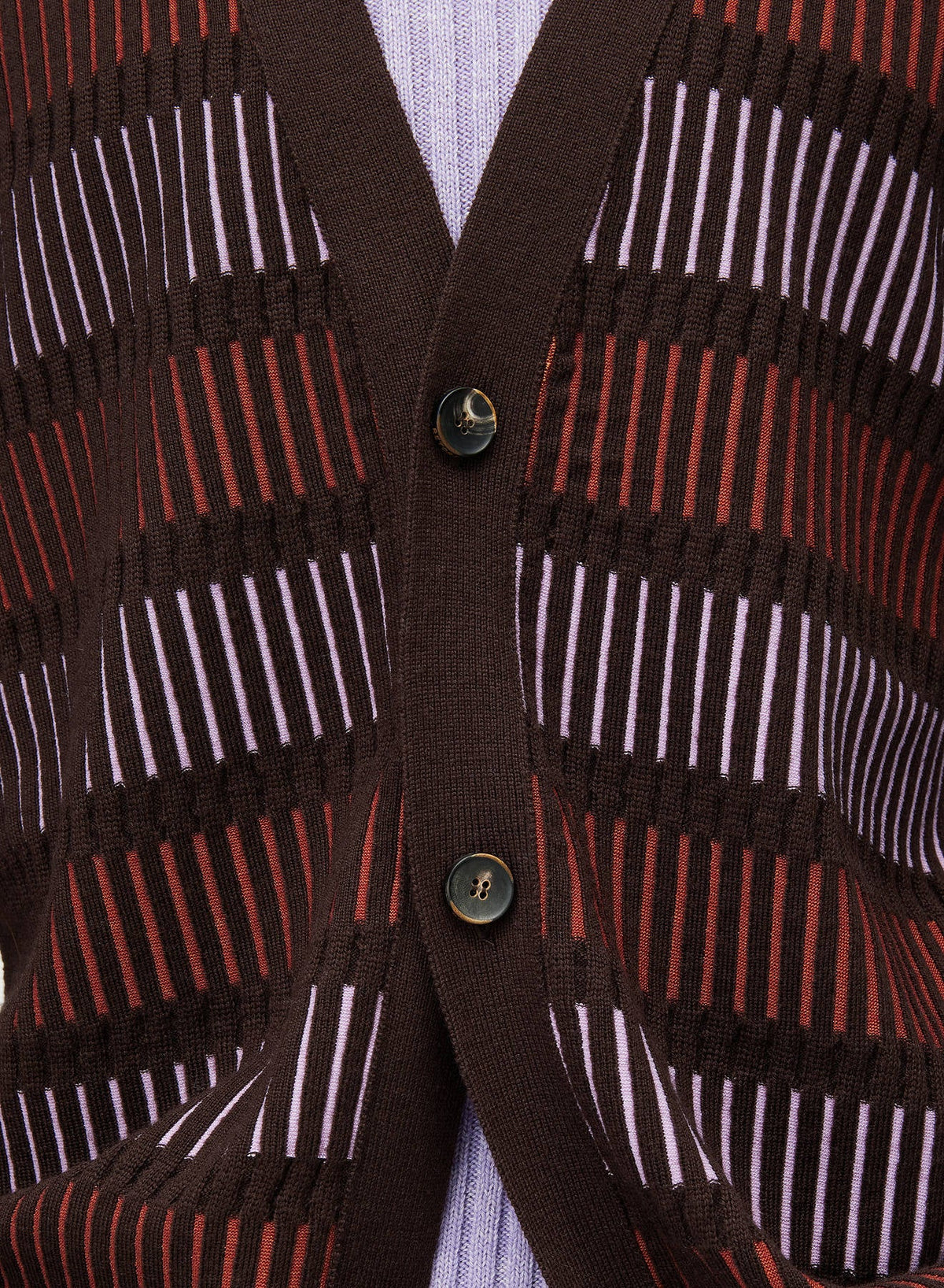 CHOCOLATE, CLAY AND IRIS WINDOWS LONG CARDIGAN