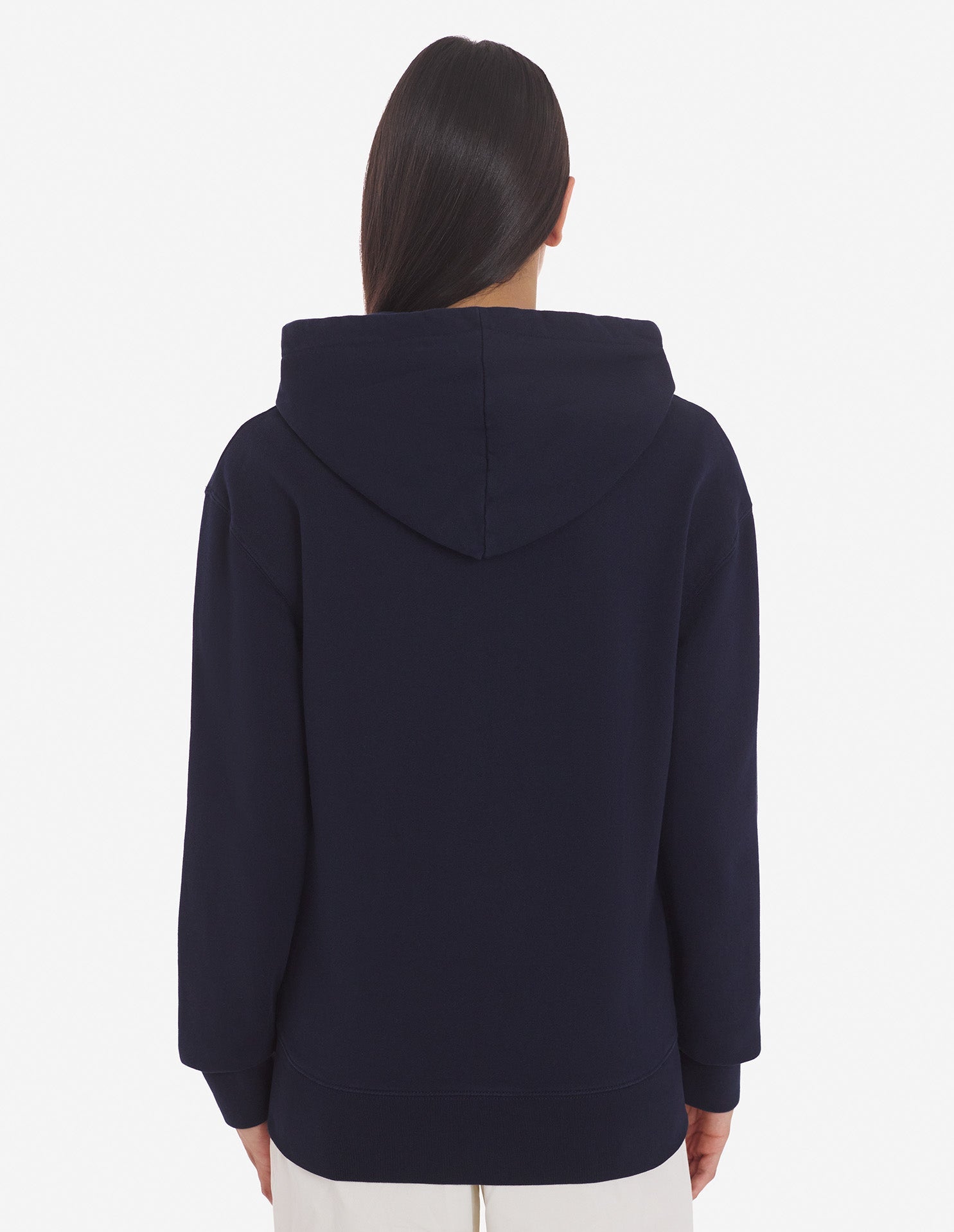 Sweat à capuche zippé avec écusson - Navy