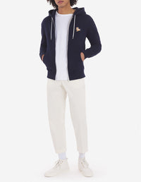 Sweat à capuche zippé avec écusson - Navy