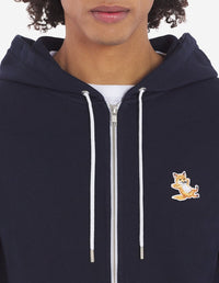 Sweat à capuche zippé avec écusson - Navy