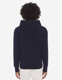 Sweat à capuche zippé avec écusson - Navy