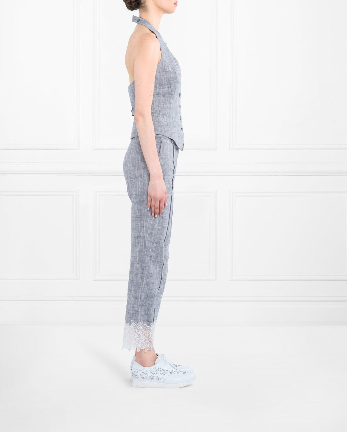 Pantalon Prince en Lin - Vapor Smoke