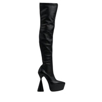 Ivy 150 leather thigh-high boots - Black