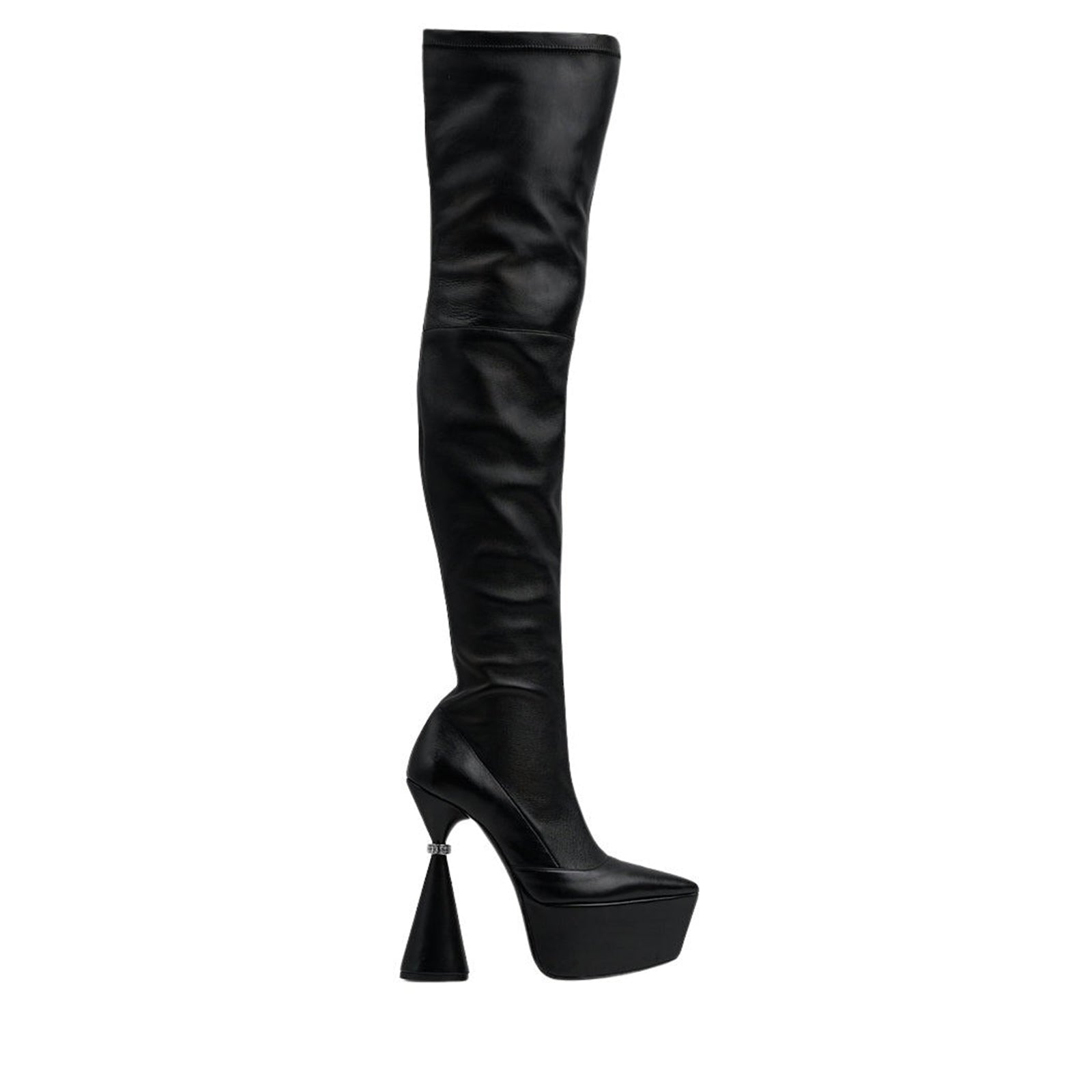Ivy 150 leather thigh-high boots - Black