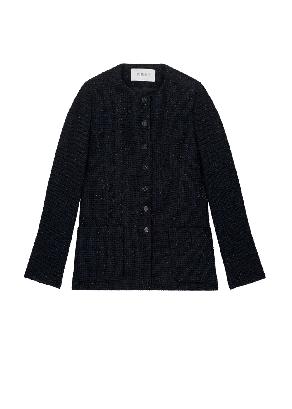 Veste longue tweed - Marine