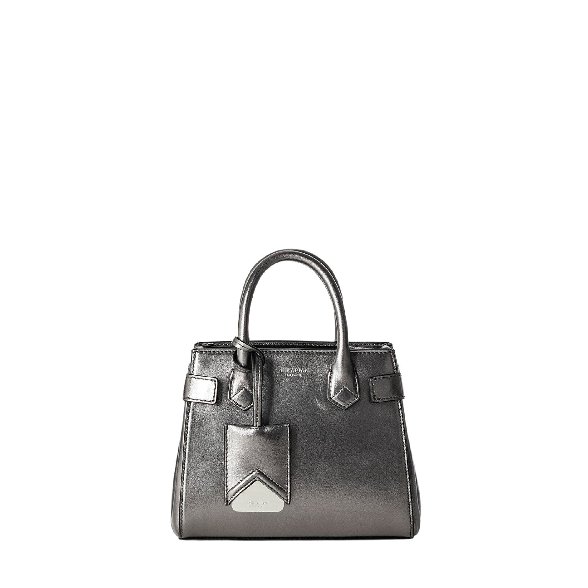 Meliné small shoulder bag in Seta leather - Ruthenium