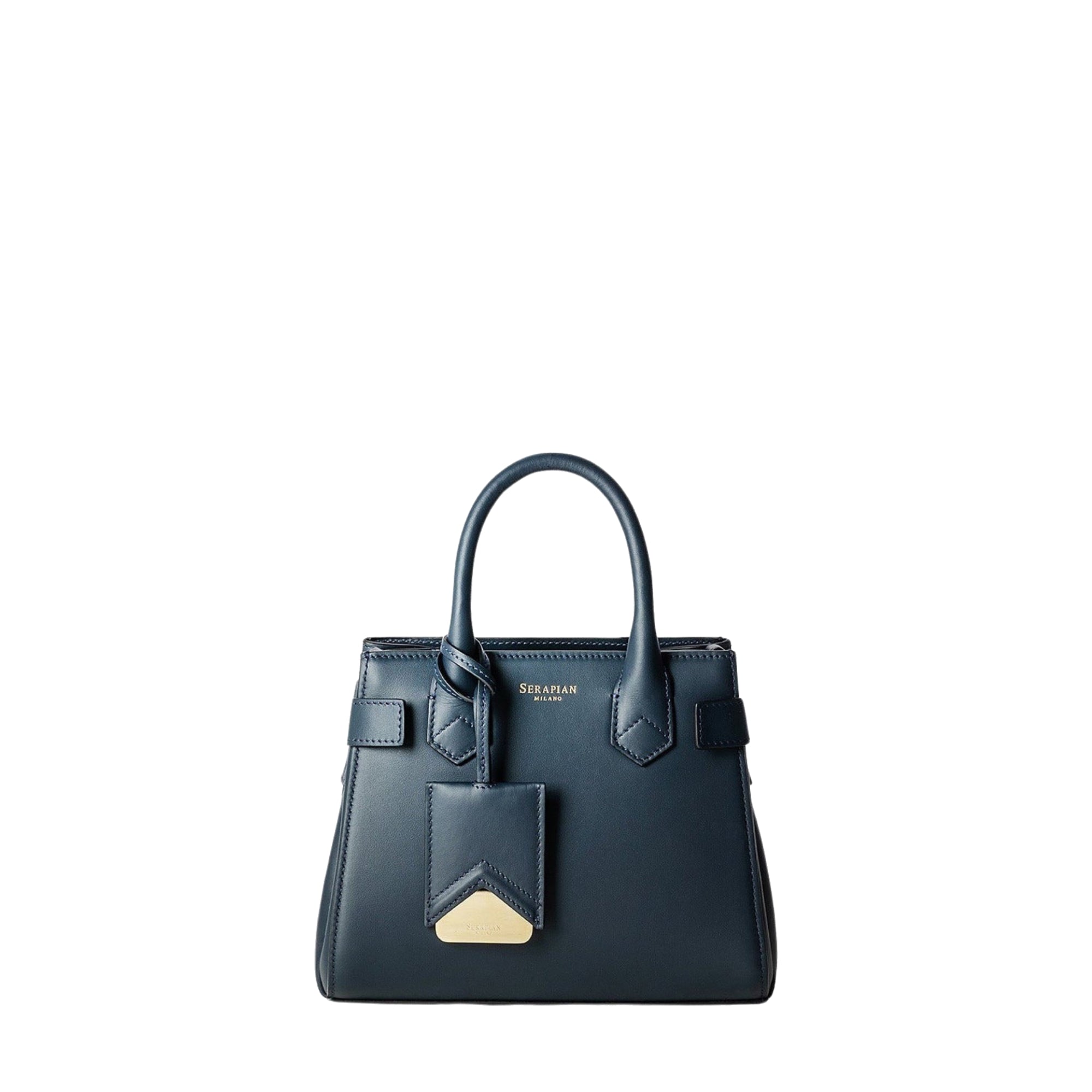 Meliné small shoulder bag in Seta leather - Navy Blue