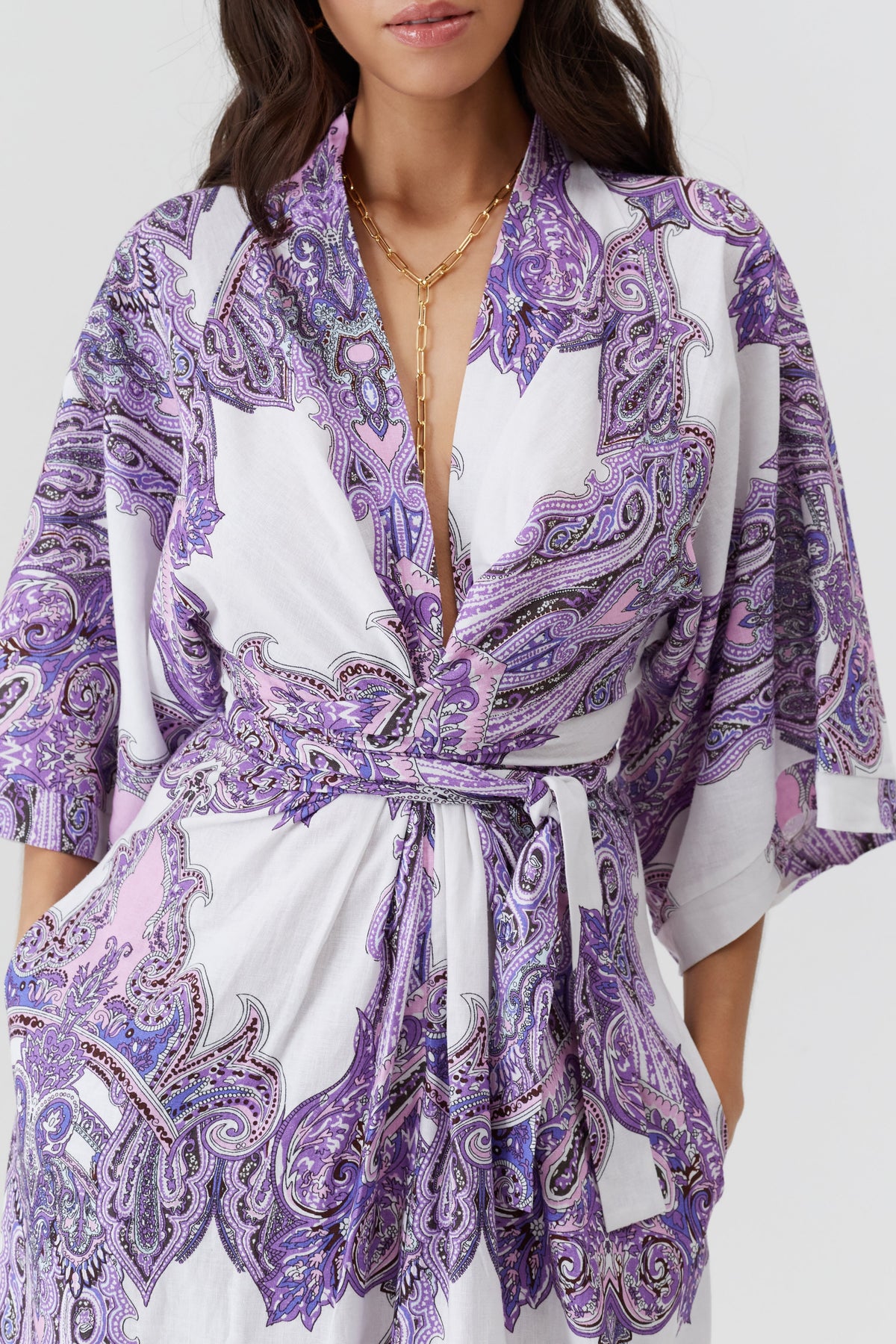 Caftan Indria imprimé - Amethyst