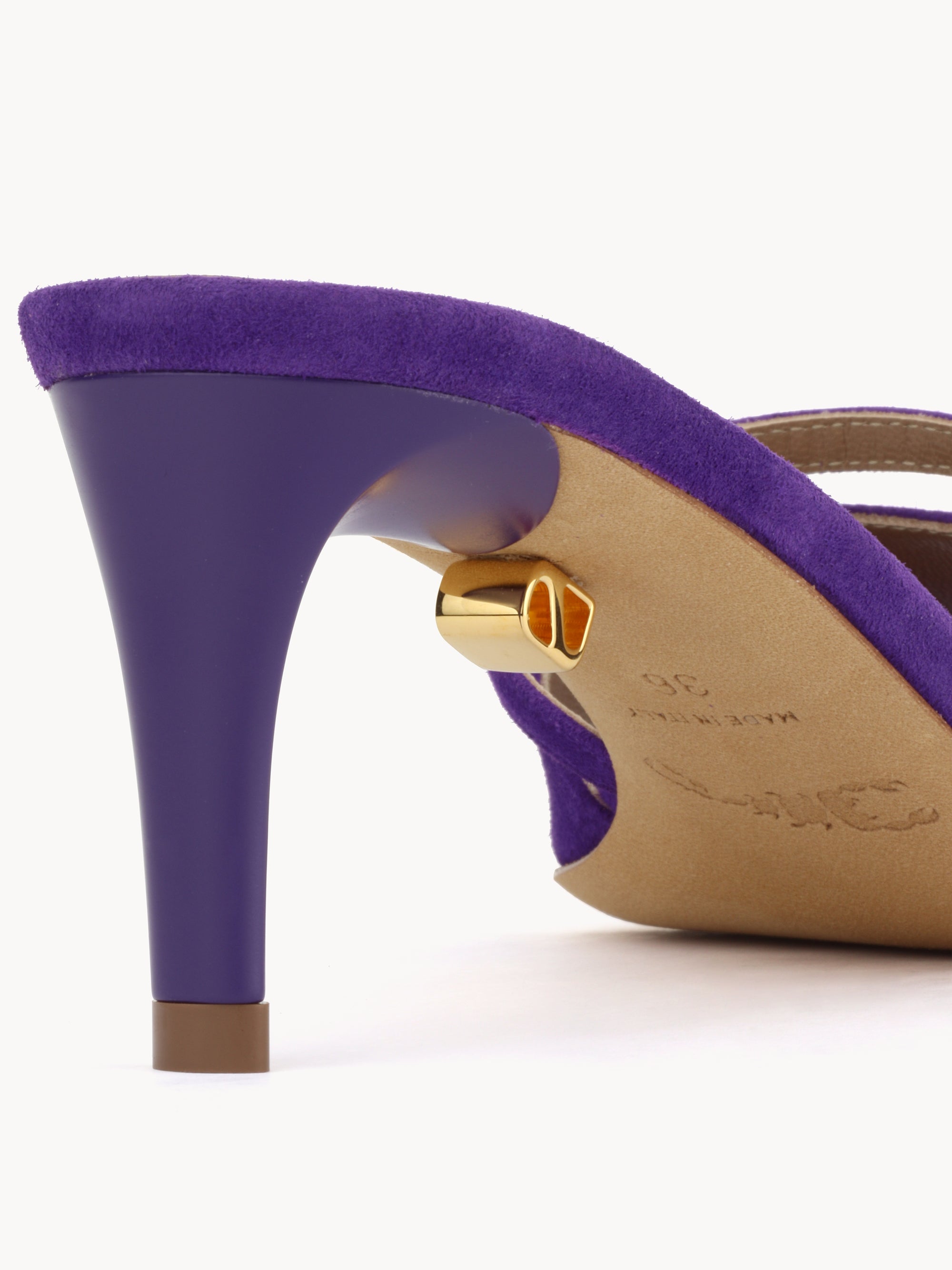 14qty NEW / Mules Ines 70 en cuir suédé - Purple
