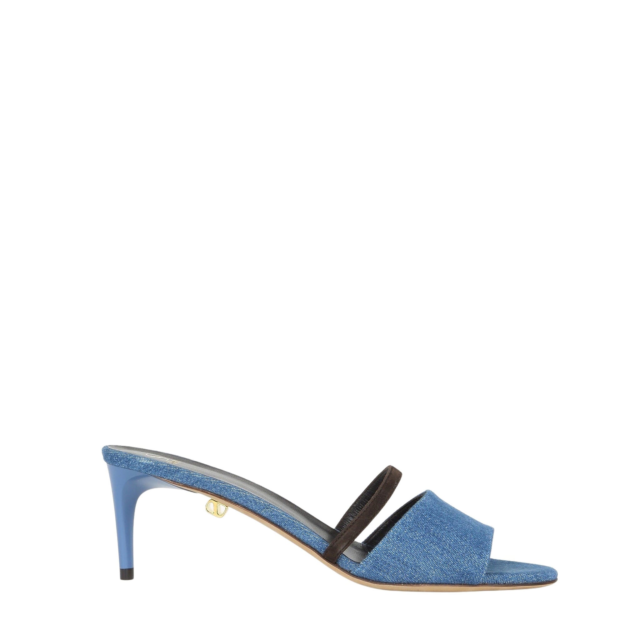 11qty NEW / Mules Ines 70 en denim et cuir - Denim