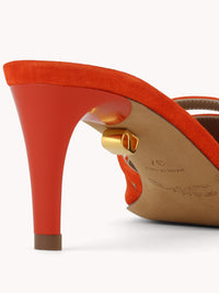 14qty NEW / Mules Ines 70 en cuir suédé - Orange
