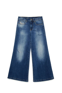 Washed denim trousers - Denim