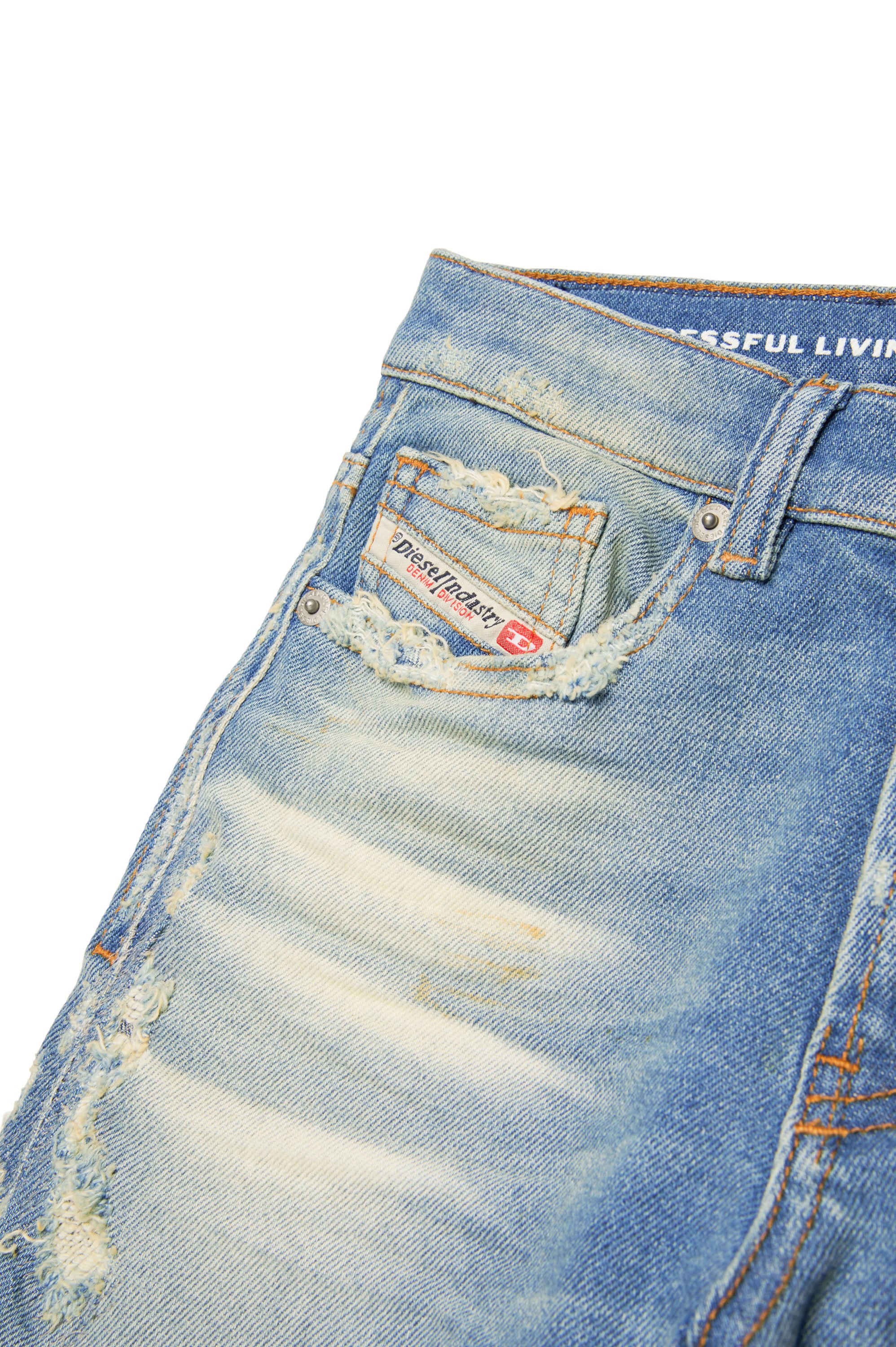 Washed denim trousers - Denim