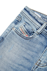 Pantalon délavé en denim - Denim