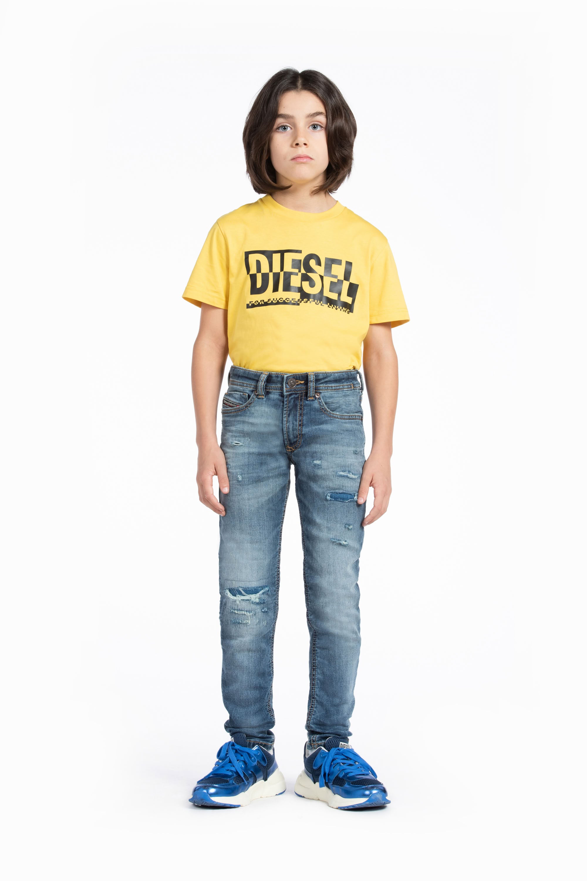 Pantalon délavé en denim - Denim