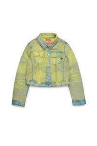 Washed denim jacket - Blue & Yellow