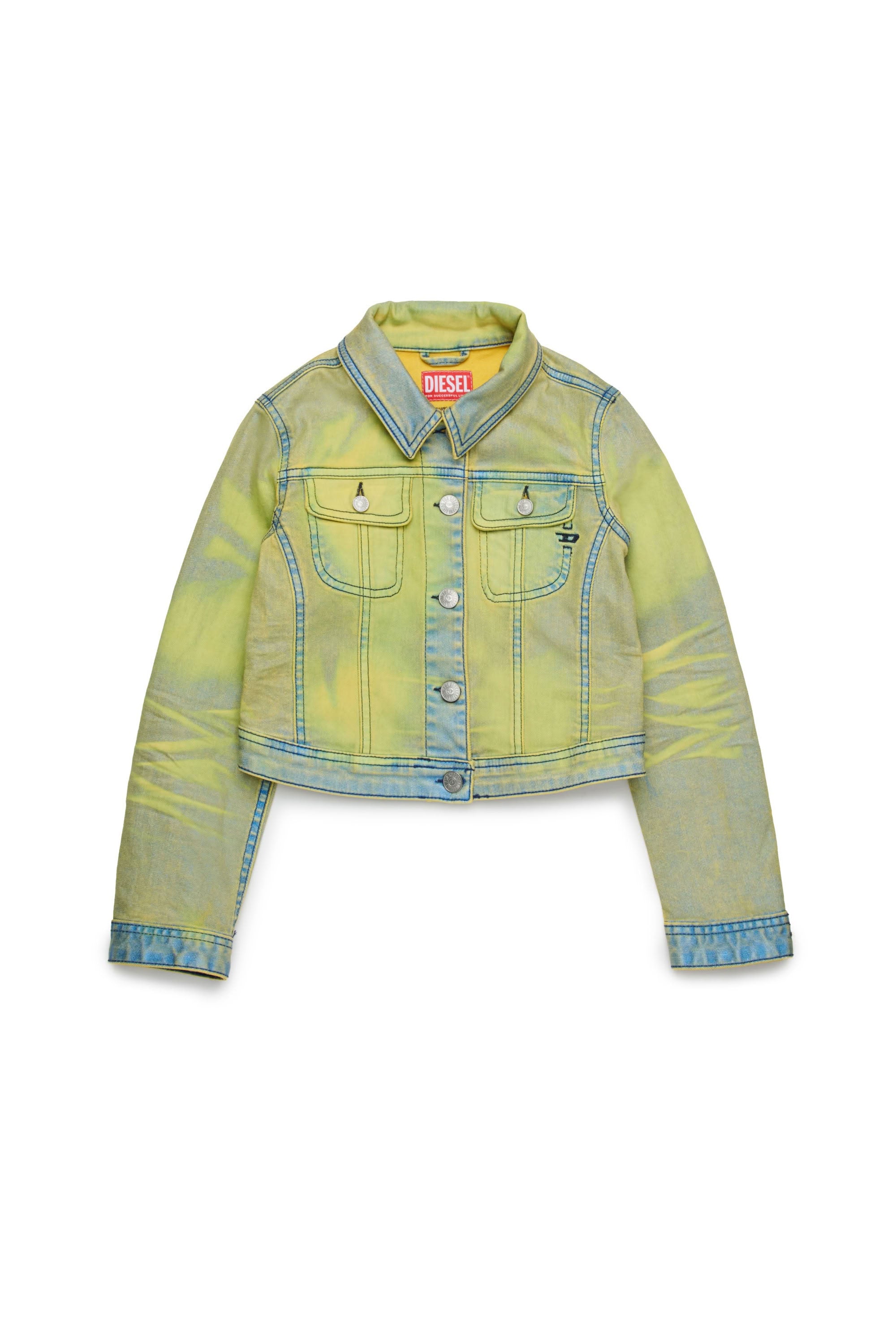 Washed denim jacket - Blue & Yellow