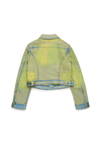 Washed denim jacket - Blue & Yellow