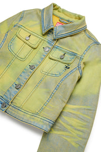 Washed denim jacket - Blue & Yellow