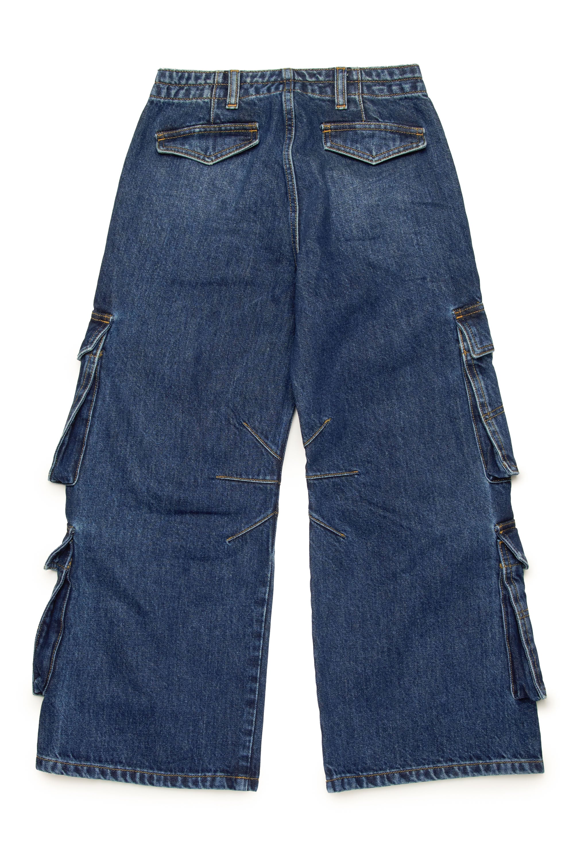 Straight-leg washed denim trousers - Denim