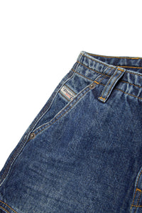 Straight-leg washed denim trousers - Denim