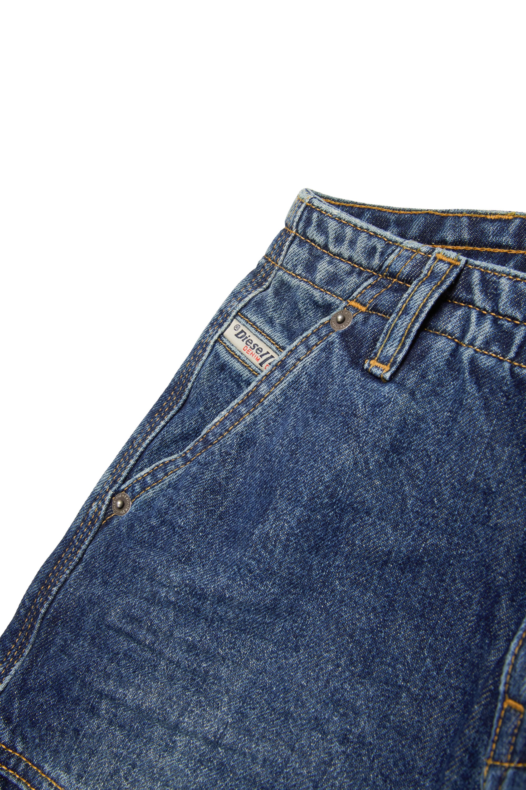 Straight-leg washed denim trousers - Denim
