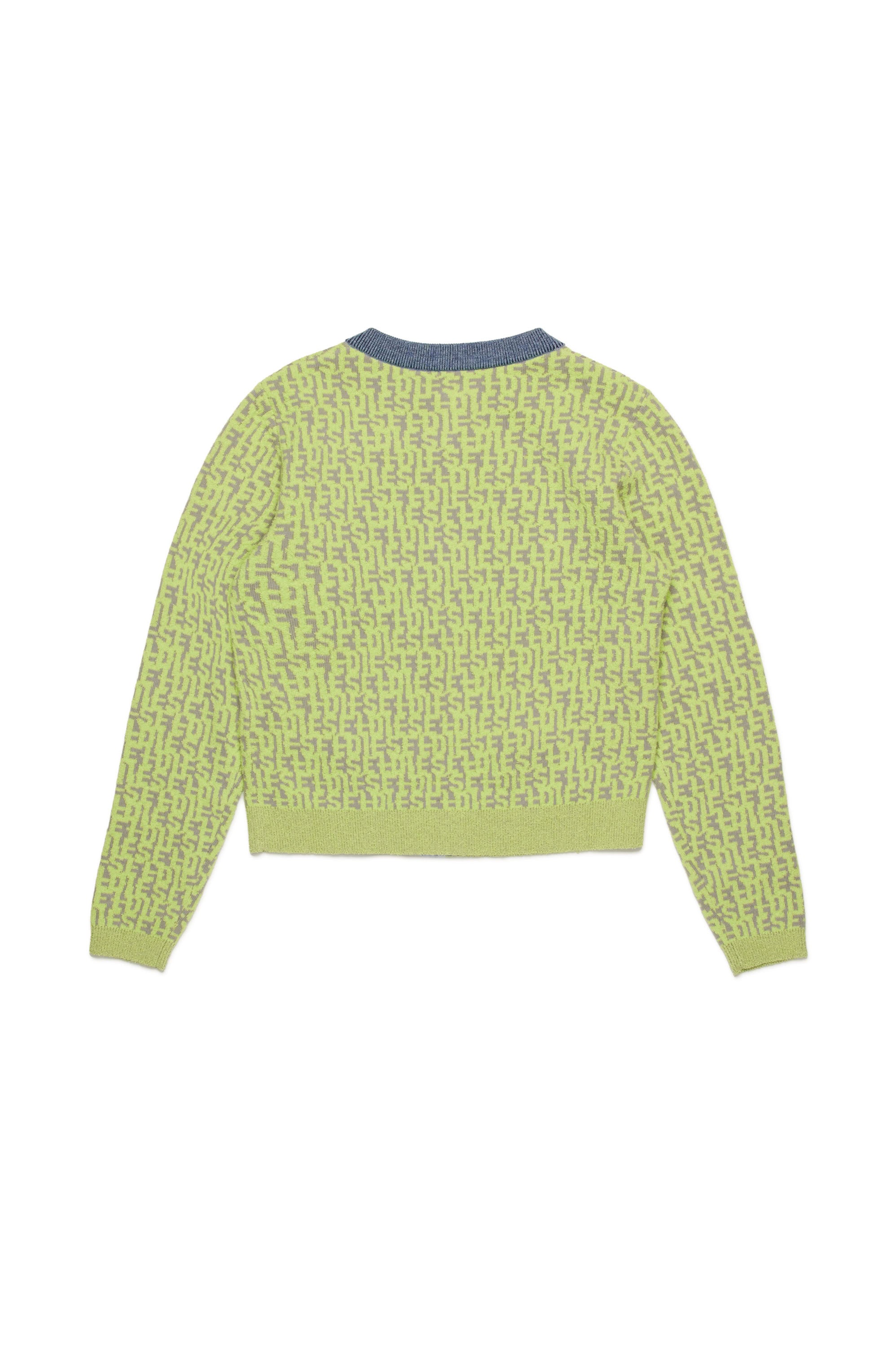 Jacquard-print knitted cardigan - Super Bright Yellow