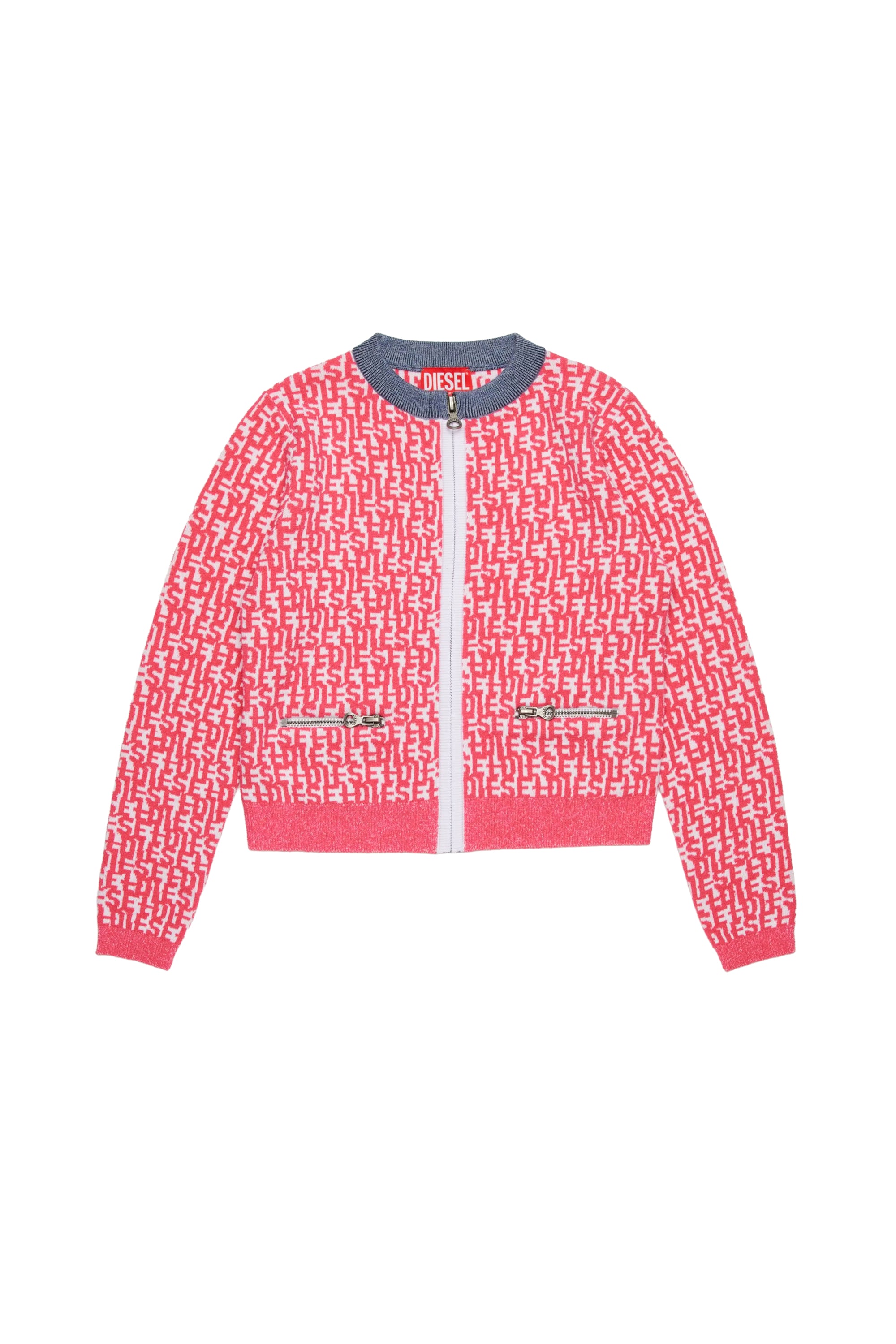 Cardigan à imprimé jacquard en maille - Pink Doll