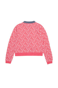 Cardigan à imprimé jacquard en maille - Pink Doll