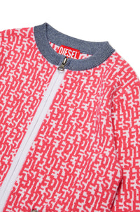 Cardigan à imprimé jacquard en maille - Pink Doll